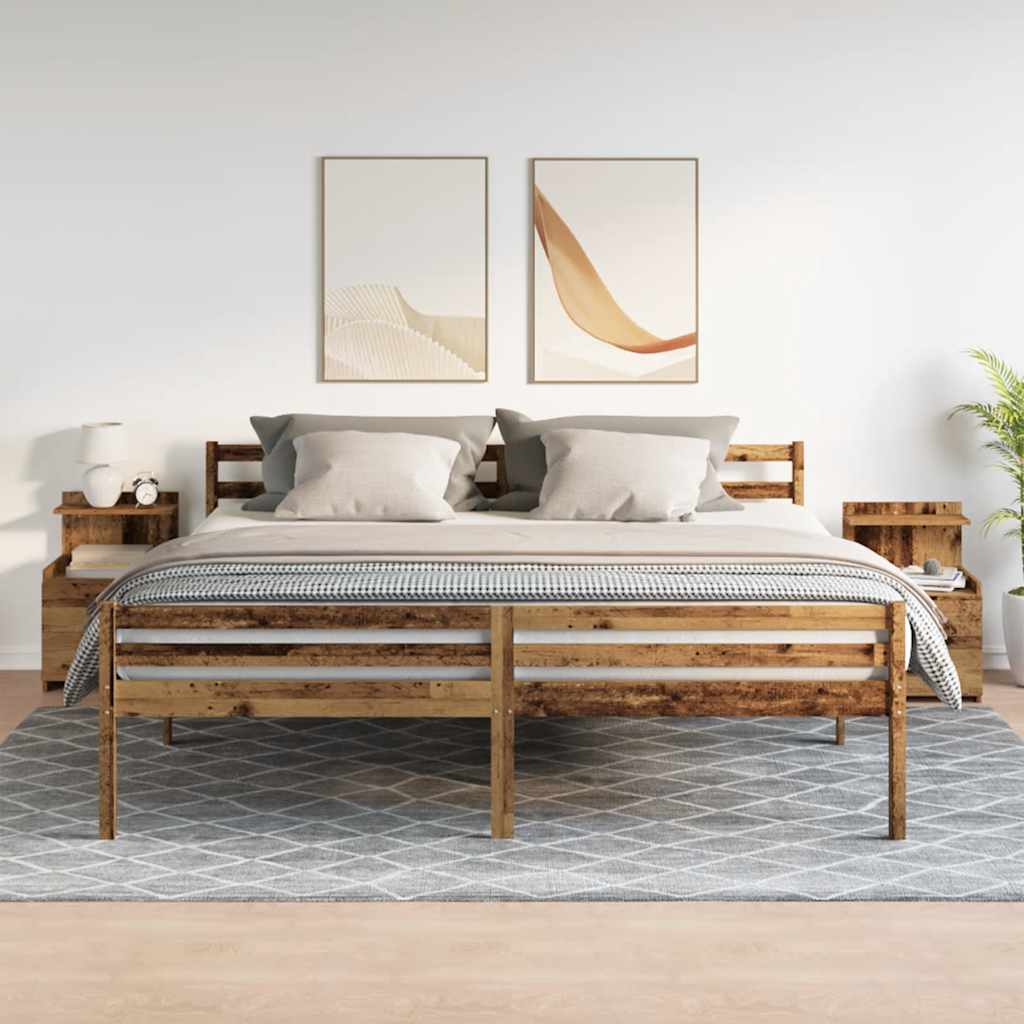 Comodini 2 pz con 2 cassetti in legno vecchio 40x36,5x62 cm - homemem39