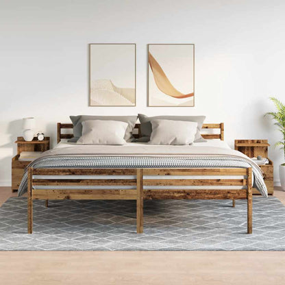 Comodini 2 pz con 2 cassetti in legno vecchio 40x36,5x62 cm - homemem39