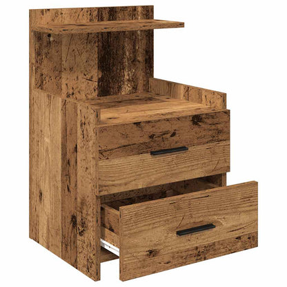 Comodini 2 pz con 2 cassetti in legno vecchio 40x36,5x62 cm - homemem39