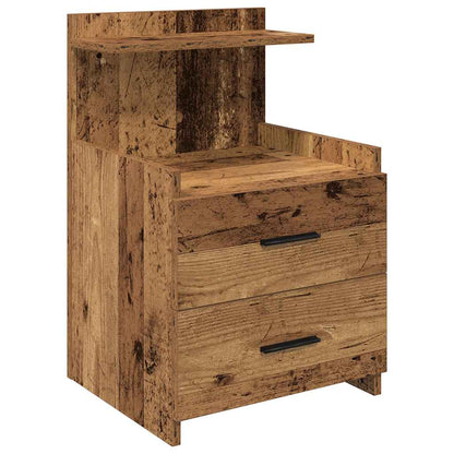 Comodini 2 pz con 2 cassetti in legno vecchio 40x36,5x62 cm - homemem39