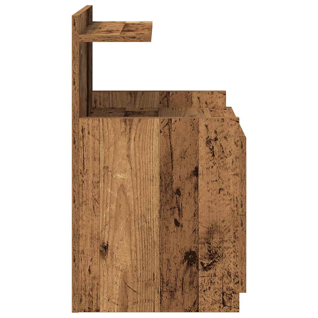 Comodini 2 pz con 2 cassetti in legno vecchio 40x36,5x62 cm - homemem39