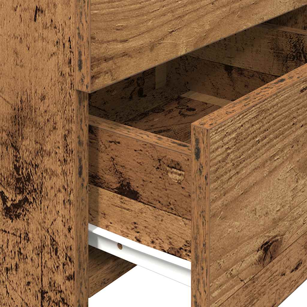 Comodini 2 pz con 2 cassetti in legno vecchio 40x36,5x62 cm - homemem39
