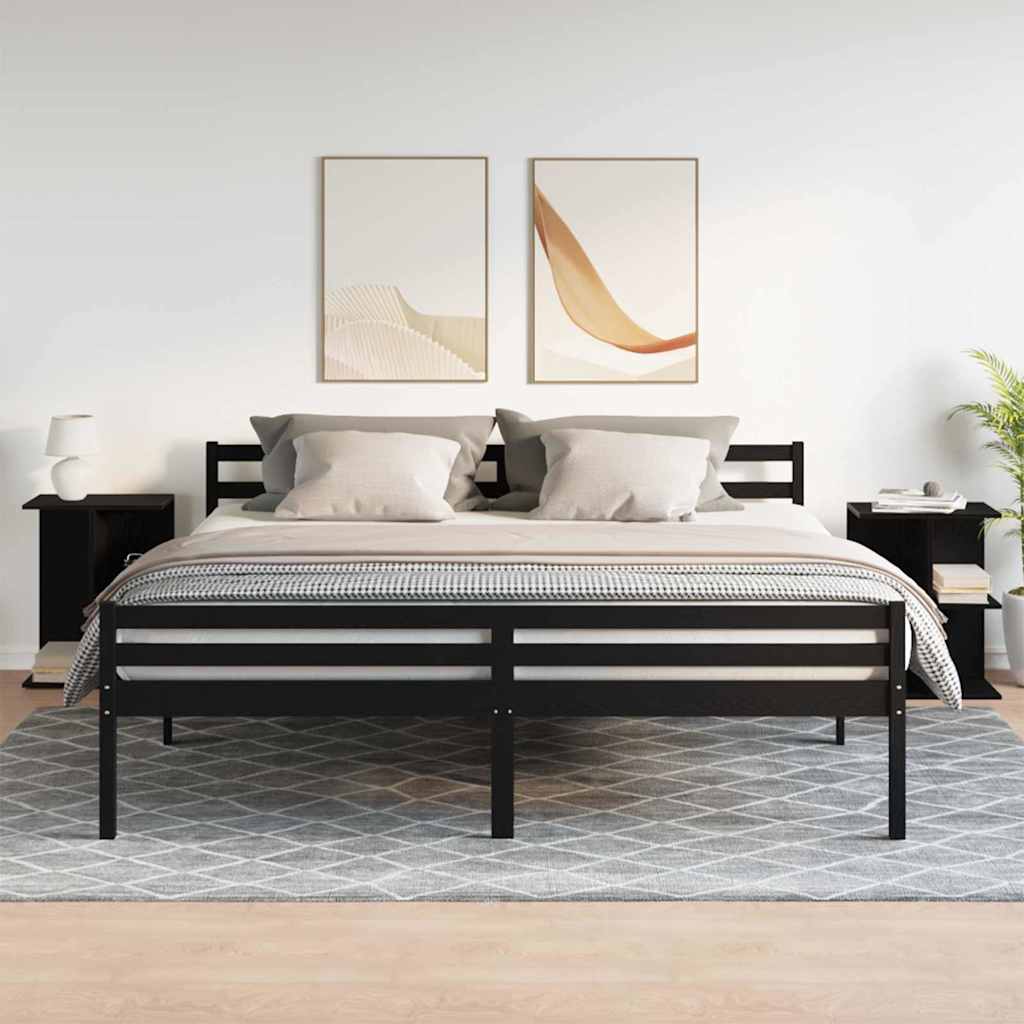 Comodini 2 pz Rovere Nero 46,5x29x61 cm in Legno Multistrato - homemem39