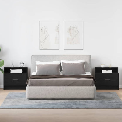 Comodini con Cassetto 2 pz Rovere Nero 51x31x47 cm - homemem39