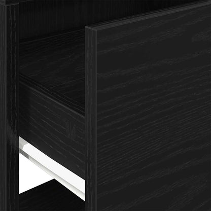 Comodini con Cassetto 2 pz Rovere Nero 51x31x47 cm - homemem39