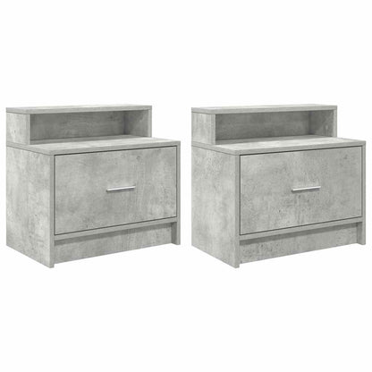Comodini con Cassetto 2 pz Grigio Cemento 51x31x47 cm - homemem39