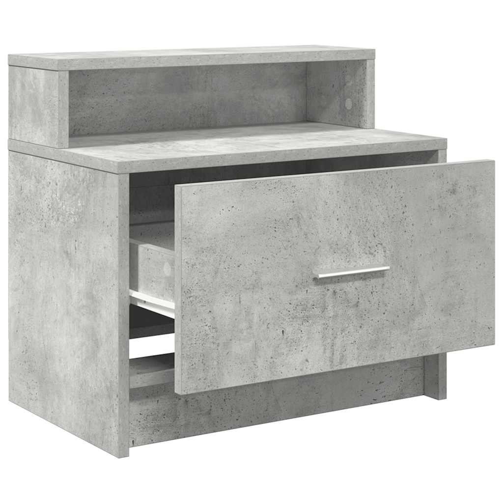 Comodini con Cassetto 2 pz Grigio Cemento 51x31x47 cm - homemem39