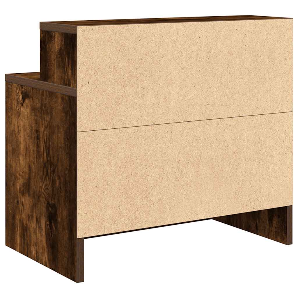 Comodino con Cassetto Rovere Fumo 51x31x47 cm - homemem39