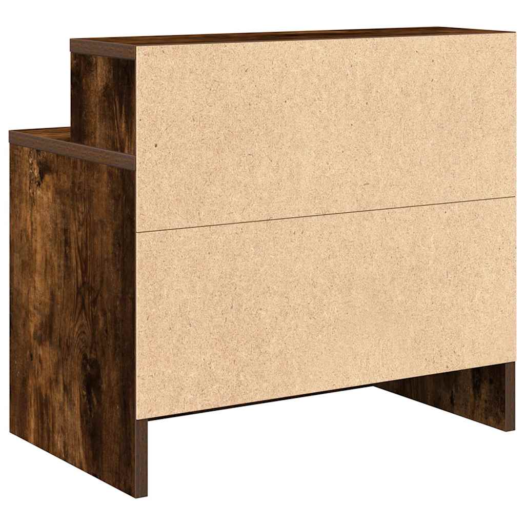 Comodini con Cassetto 2 pz Rovere Fumo 51x31x47 cm - homemem39