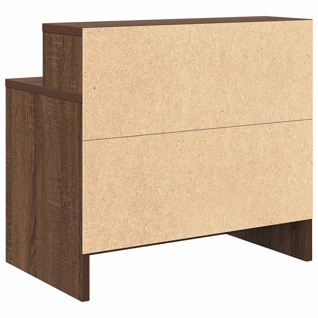 Comodini con Cassetto 2 pz Rovere Marrone 51x31x47 cm - homemem39
