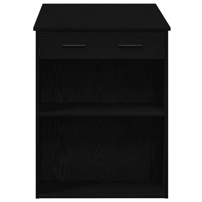 Scrivania con Cassetto e Ripiano Rovere nero Legno Multistrato | homemem39
