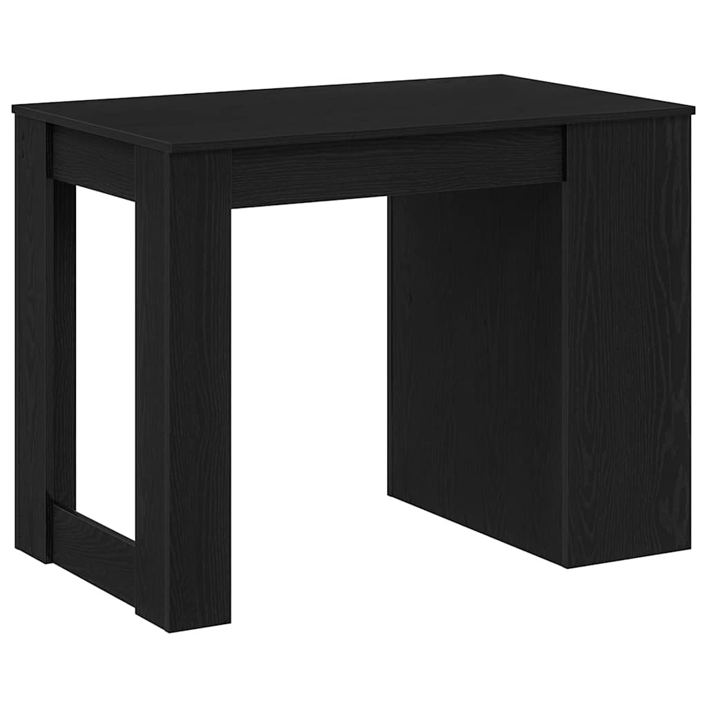 Scrivania con Cassetto e Ripiano Rovere nero Legno Multistrato | homemem39