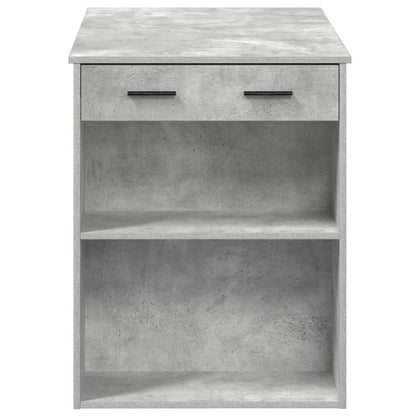 Scrivania con Cassetto Ripiano Grigio Cemento Legno Multistrato | homemem39