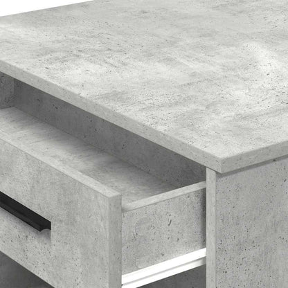 Scrivania con Cassetto Ripiano Grigio Cemento Legno Multistrato | homemem39