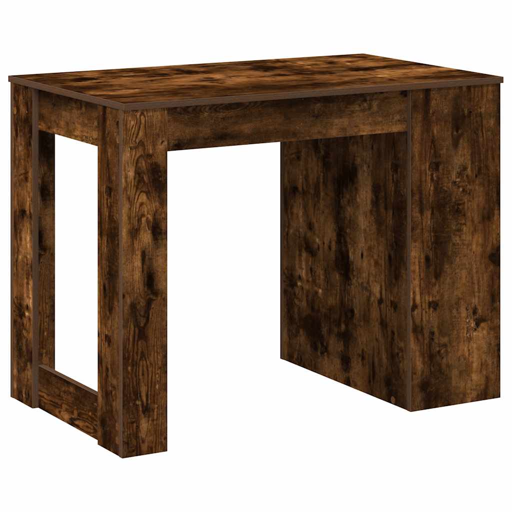 Scrivania con Cassetto e Ripiano Rovere Fumo Legno Multistrato