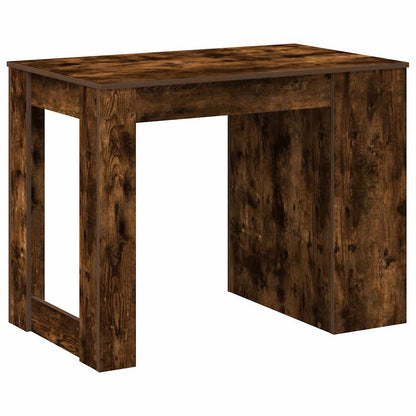 Scrivania con Cassetto e Ripiano Rovere Fumo Legno Multistrato