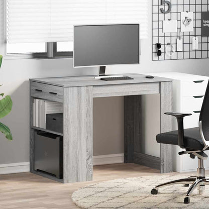 Scrivania con Cassetto Ripiano Grigio Sonoma Legno Multistrato | homemem39