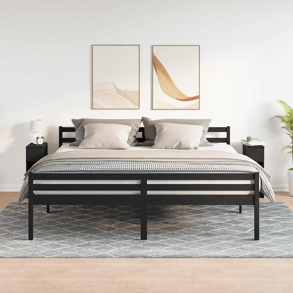 Comodini con Cassetto 2 pz Rovere Nero 20x36x60 cm - homemem39