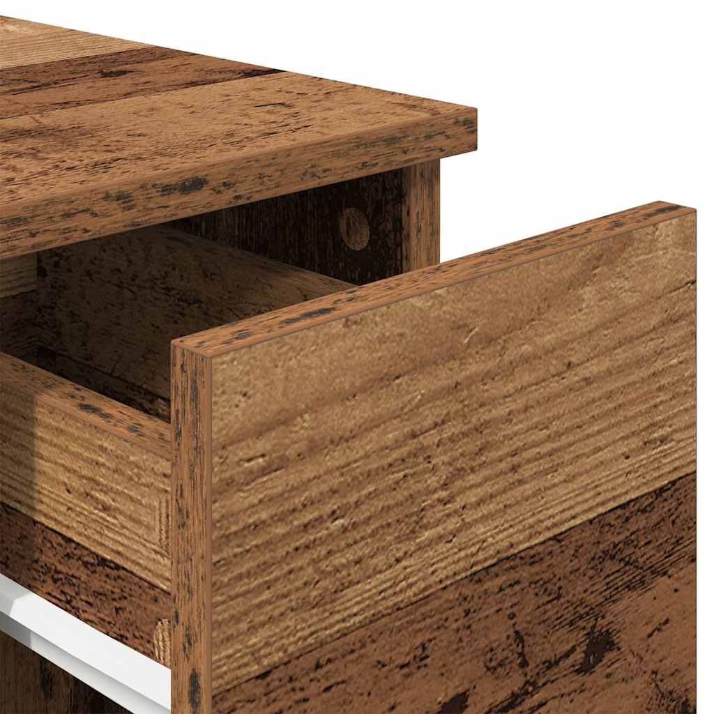 Comodino con Cassetto Legno Antico 20x36x60 cm - homemem39