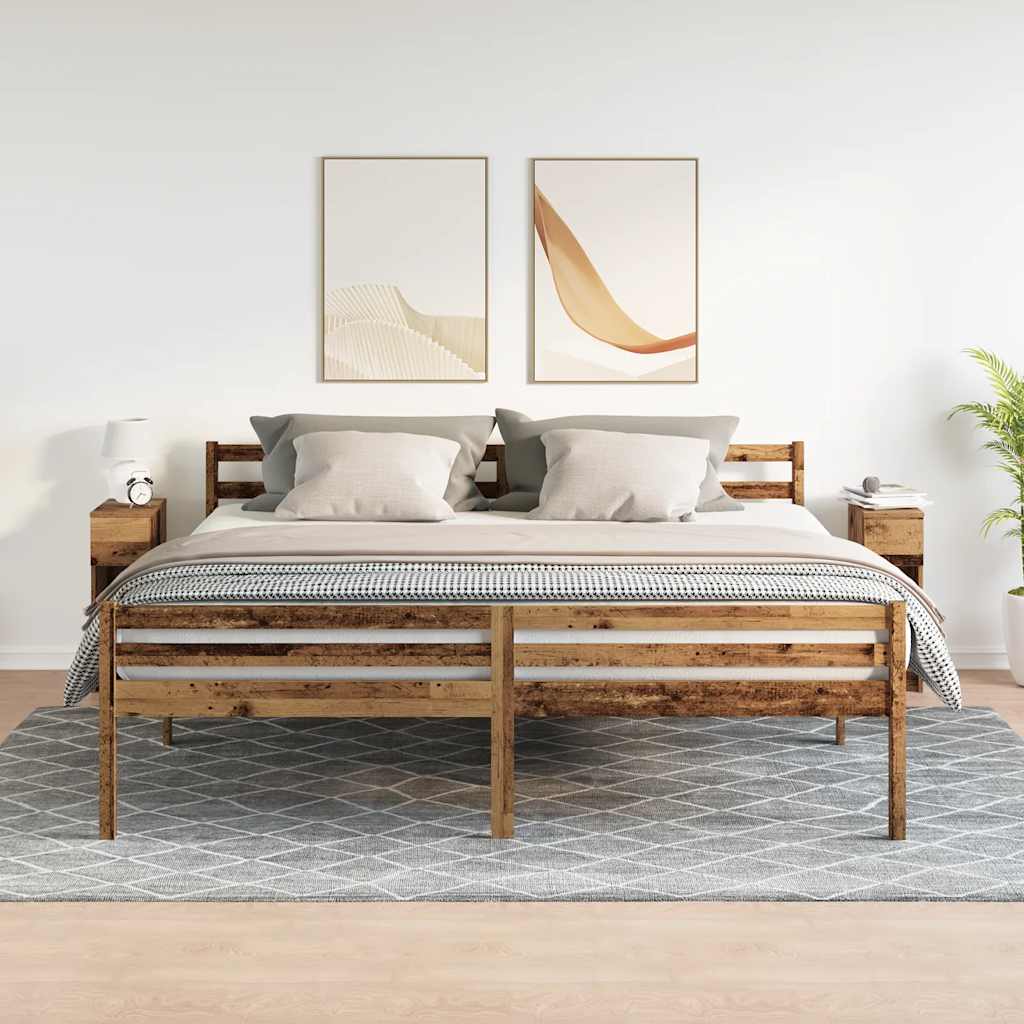 Comodini con Cassetto 2 pz in Legno Antico 20x36x60 cm - homemem39