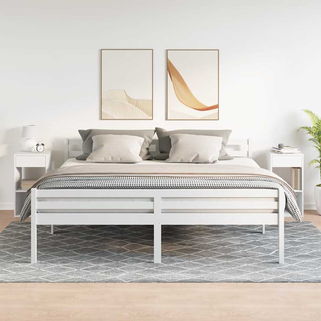 Comodini con Cassetto 2 pz Bianchi 35x34x66,5 cm - homemem39