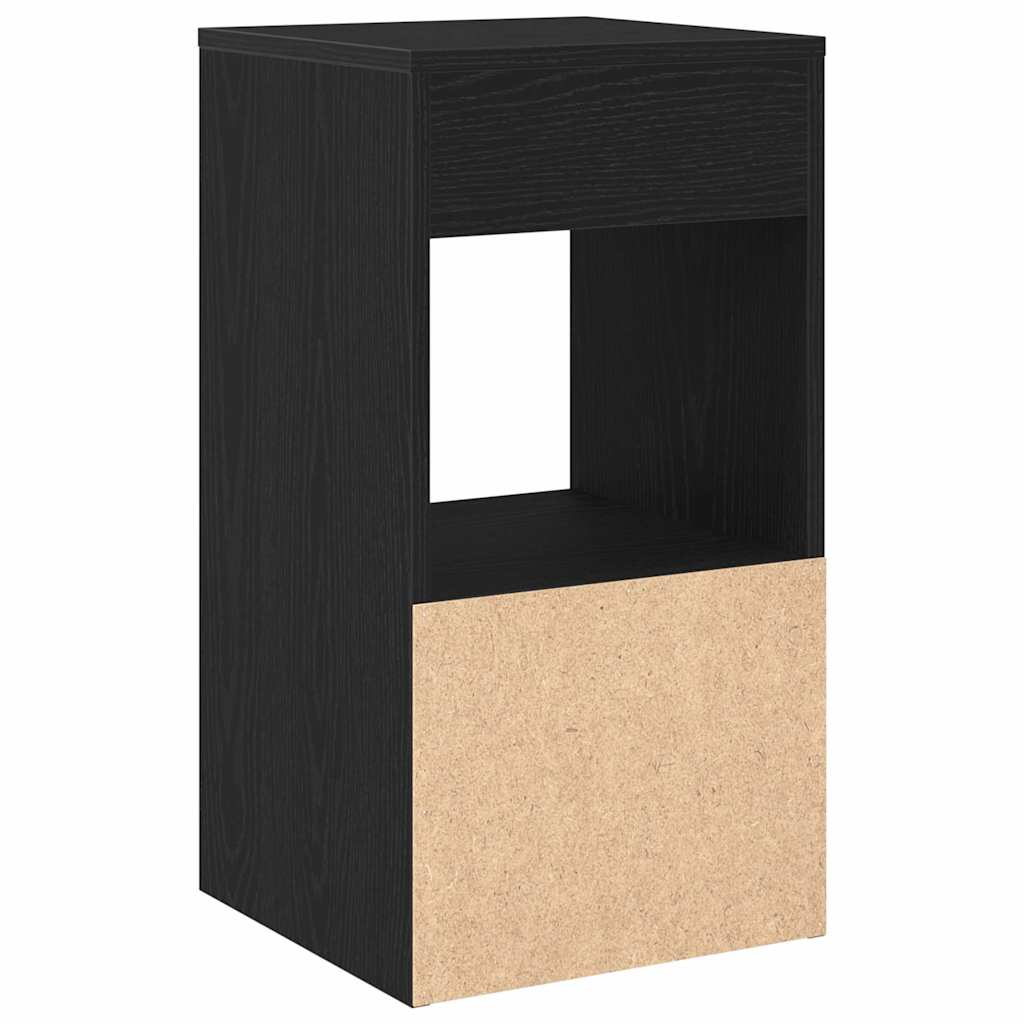 Comodino con Cassetto Rovere Nero 35x34x66,5 cm - homemem39