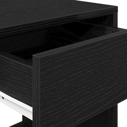 Comodino con Cassetto Rovere Nero 35x34x66,5 cm - homemem39