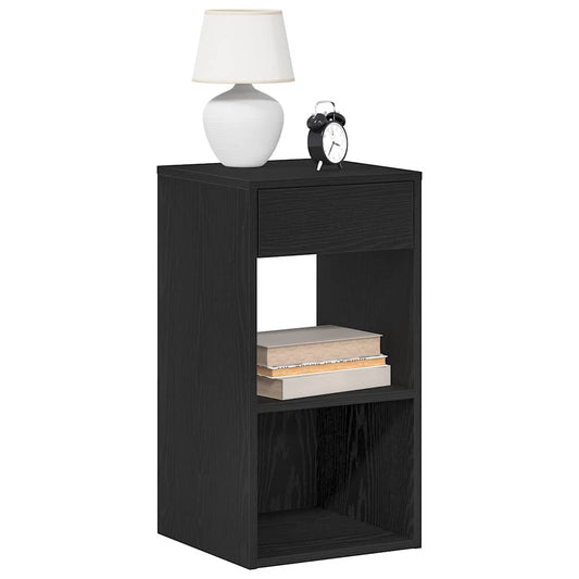 Comodino con Cassetto Rovere Nero 35x34x66,5 cm - homemem39