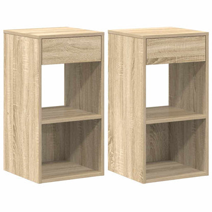 Comodini con Cassetto 2 pz Rovere Sonoma 35x34x66,5 cm - homemem39