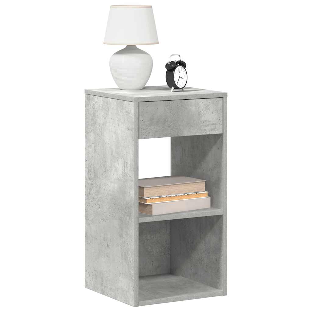 Comodini con Cassetto 2 pz Grigio Cemento 35x34x66,5 cm - homemem39