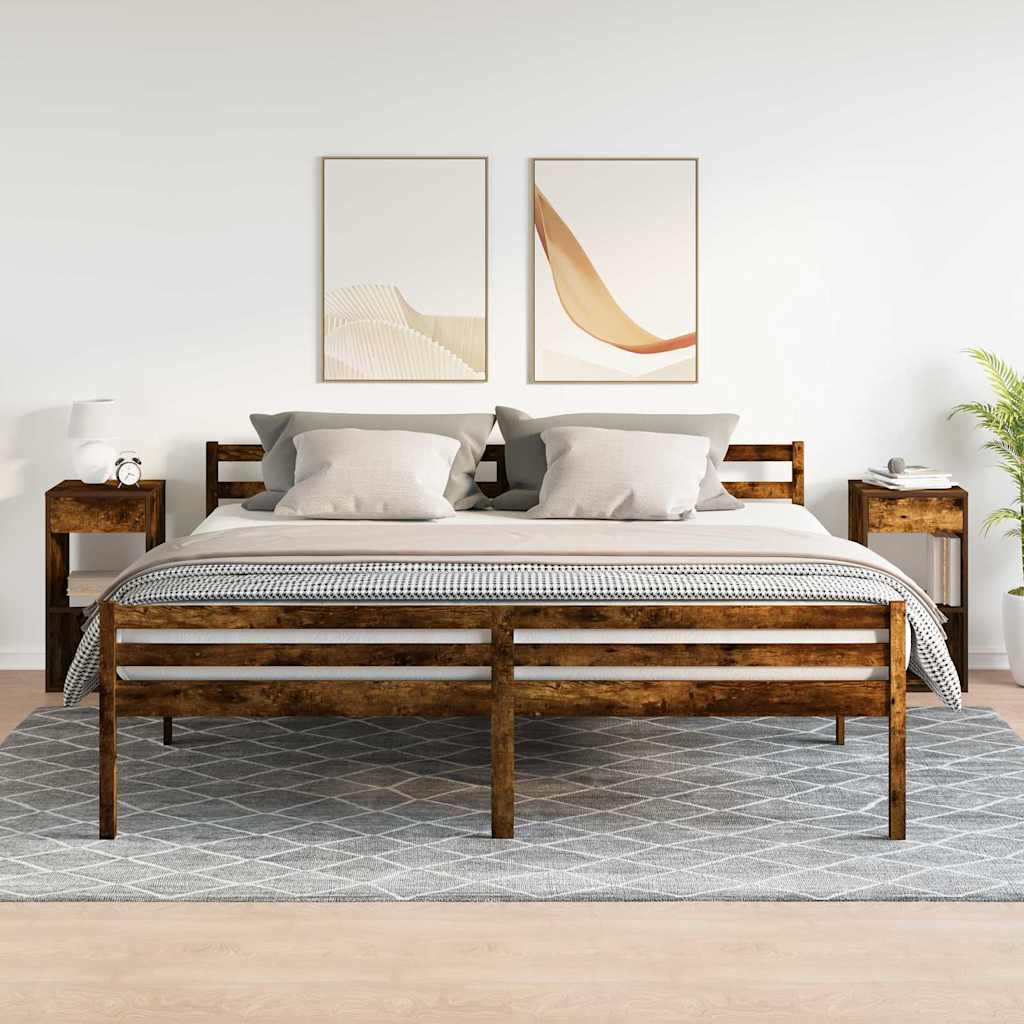 Comodini con Cassetto 2 pz Rovere Fumo 35x34x66,5 cm - homemem39