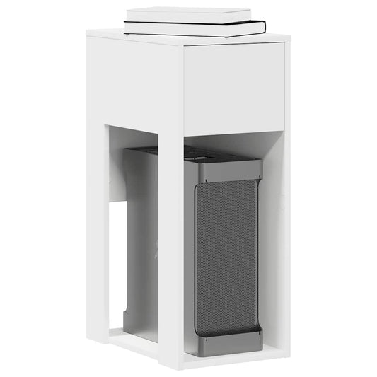 Supporto a Torre per Computer con Cassetto Bianco 30x44x74 cm - homemem39