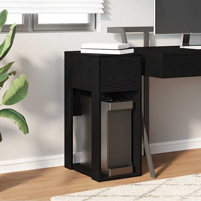 Supporto a Torre per Computer con Cassetto Nero 30x44x74 cm - homemem39