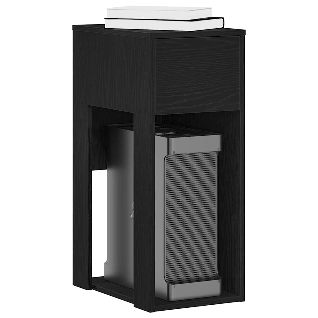 Supporto a Torre per Computer con Cassetto Nero 30x44x74 cm - homemem39