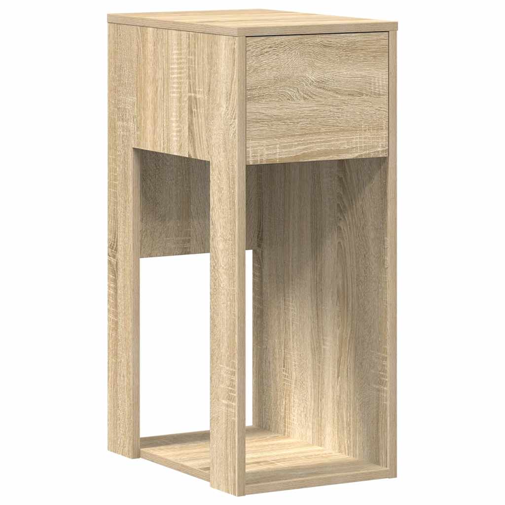Supporto per Computer a Torre con Cassetto Rovere 30x44x74 cm - homemem39
