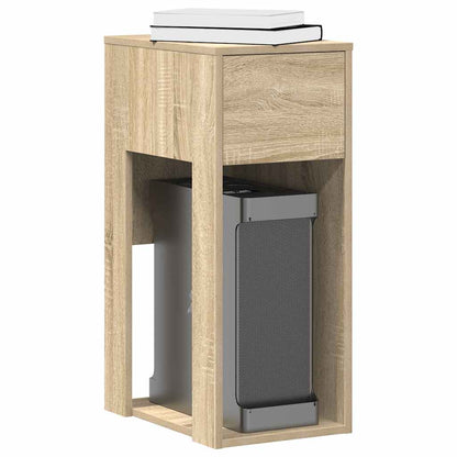 Supporto per Computer a Torre con Cassetto Rovere 30x44x74 cm - homemem39
