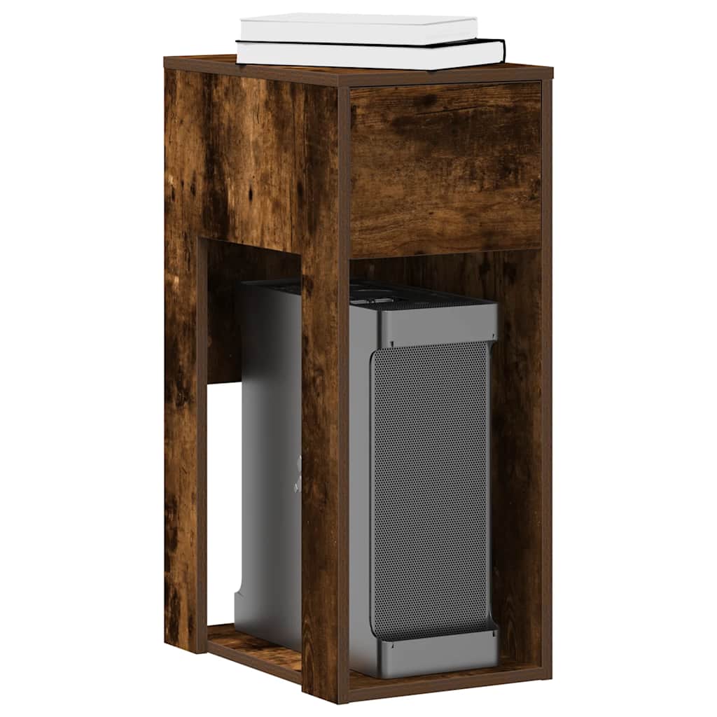 Supporto per Computer a Torre con Cassetto Rovere 30x44x74 cm - homemem39