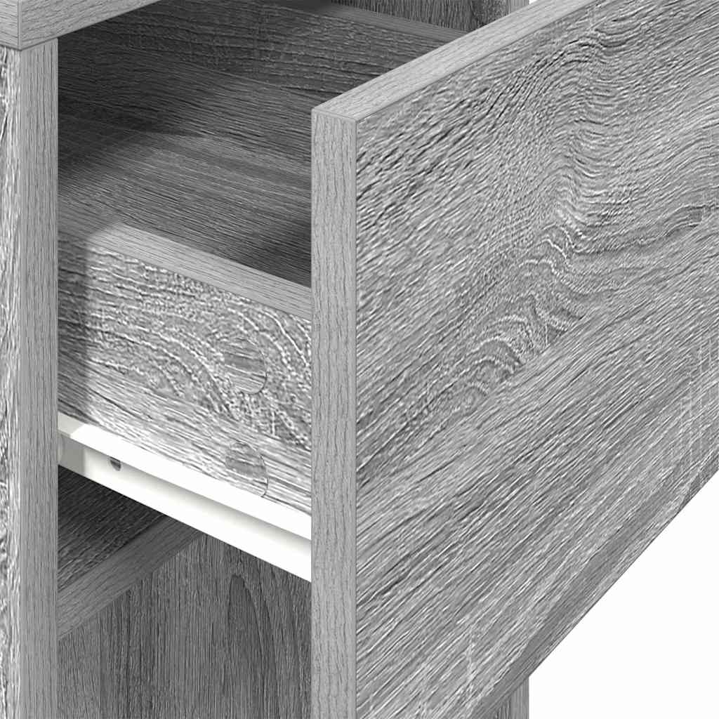 Supporto a Torre per Computer con Cassetto Grigio 30x44x74 cm - homemem39