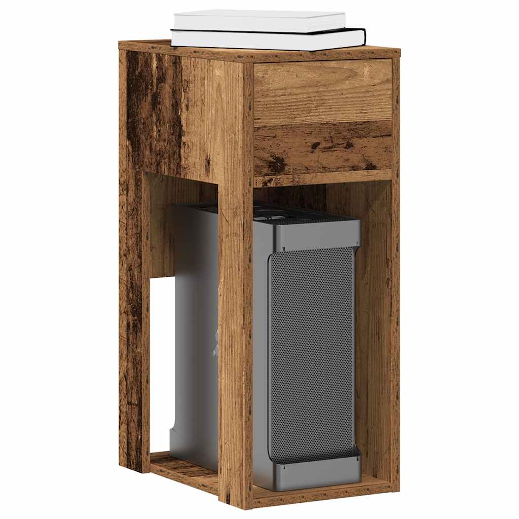 Supporto per Computer a Torre con Cassetto Antico 30x44x74 cm - homemem39
