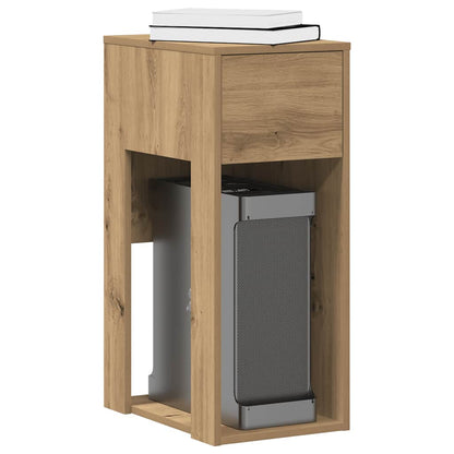 Supporto per Computer a Torre con Cassetto Rovere 30x44x74 cm - homemem39