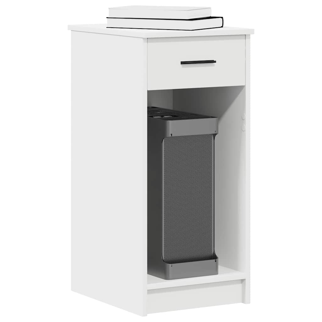 Supporto a Torre per Computer con Cassetto Bianco 35x45x77 cm - homemem39