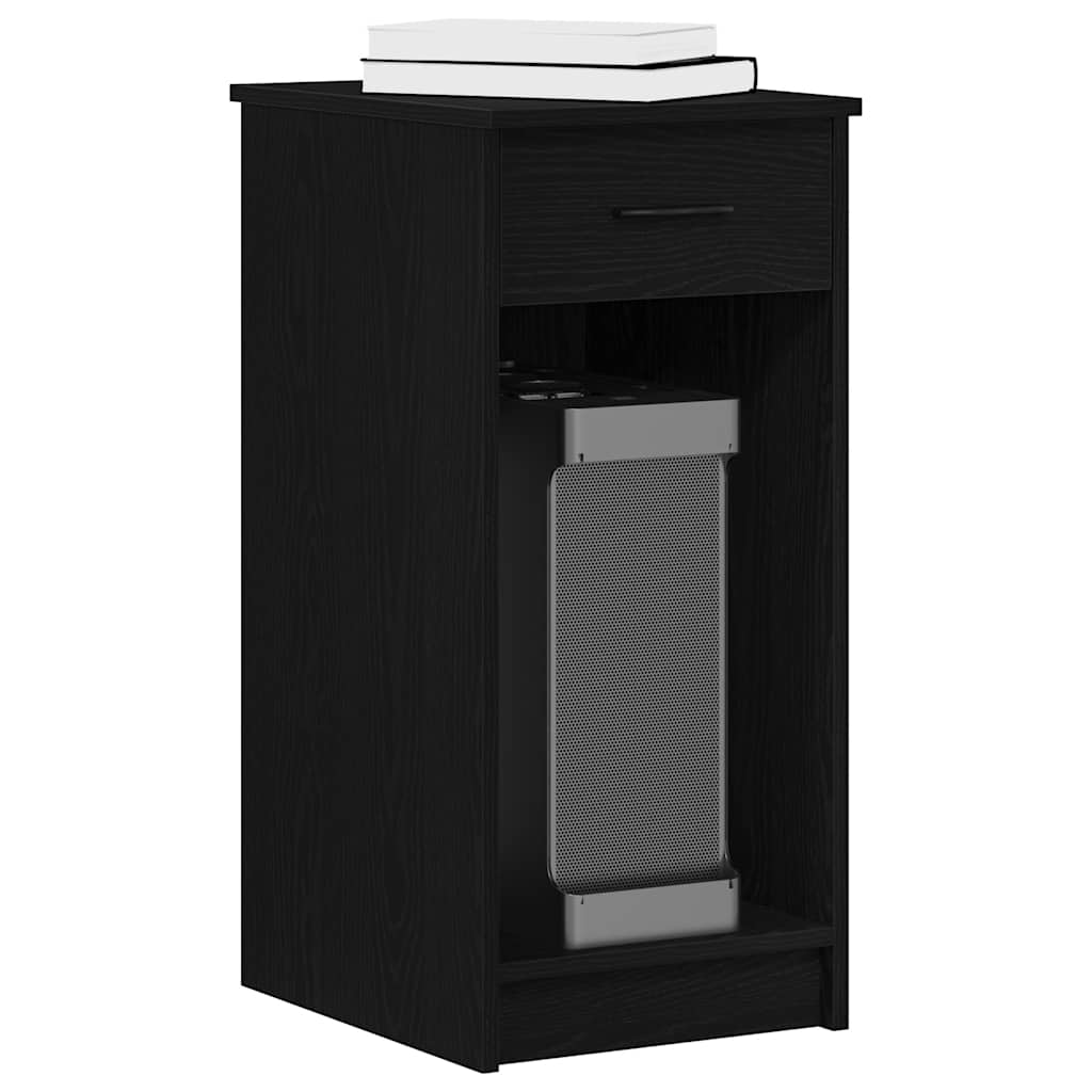 Supporto a Torre per Computer con Cassetto Nero 35x45x77 cm - homemem39