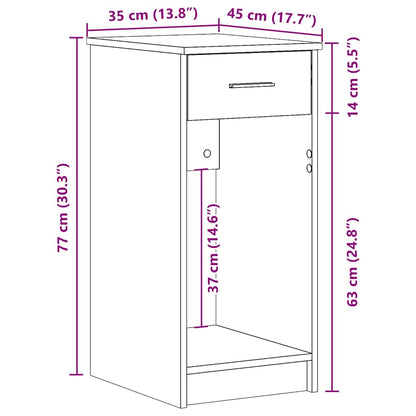 Supporto per Computer a Torre con Cassetto Rovere 35x45x77 cm | homemem39
