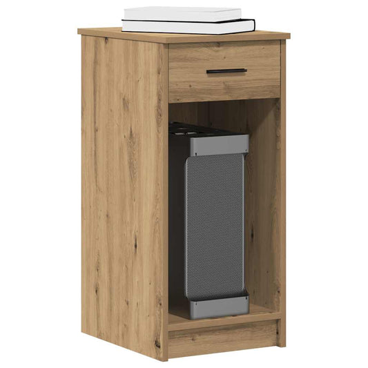 Supporto per Computer a Torre con Cassetto Rovere 35x45x77 cm - homemem39