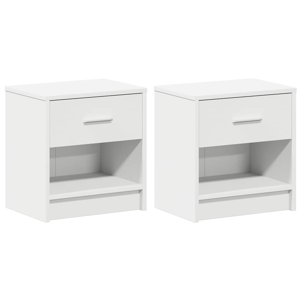 Comodini 2 pz con Cassetto Bianco 39x28x41 cm - homemem39