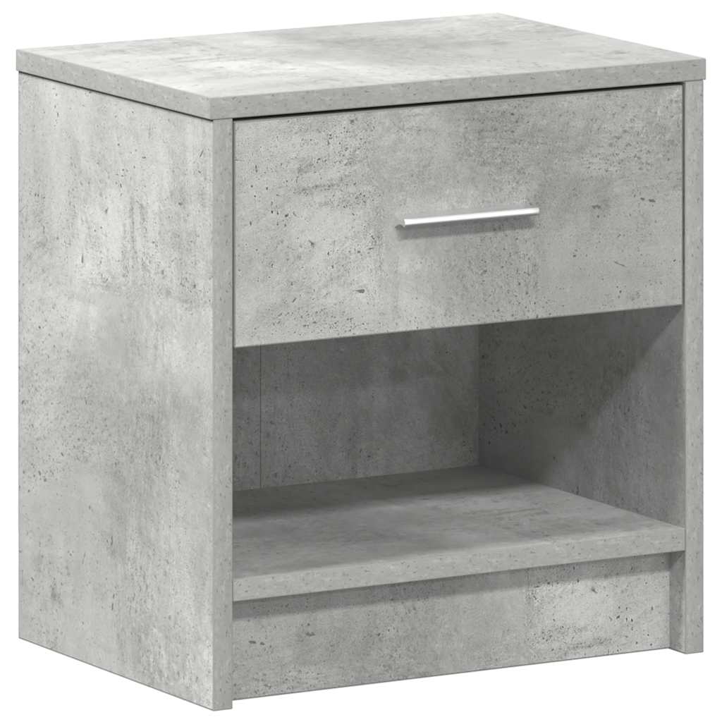 Comodini 2 pz con Cassetto Grigio Cemento 39x28x41 cm - homemem39