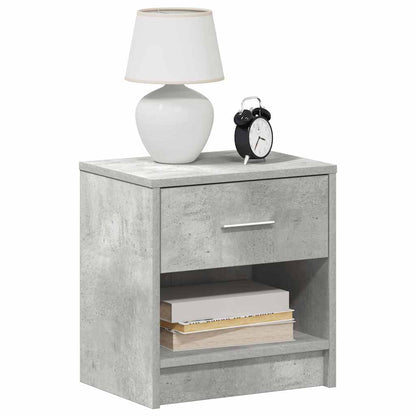 Comodini 2 pz con Cassetto Grigio Cemento 39x28x41 cm - homemem39