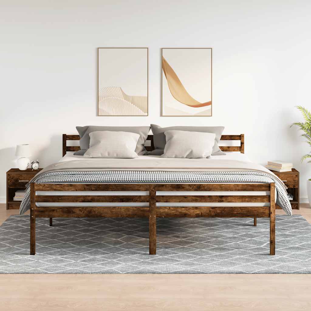 Comodini 2 pz con Cassetto Rovere Fumo 39x28x41 cm - homemem39