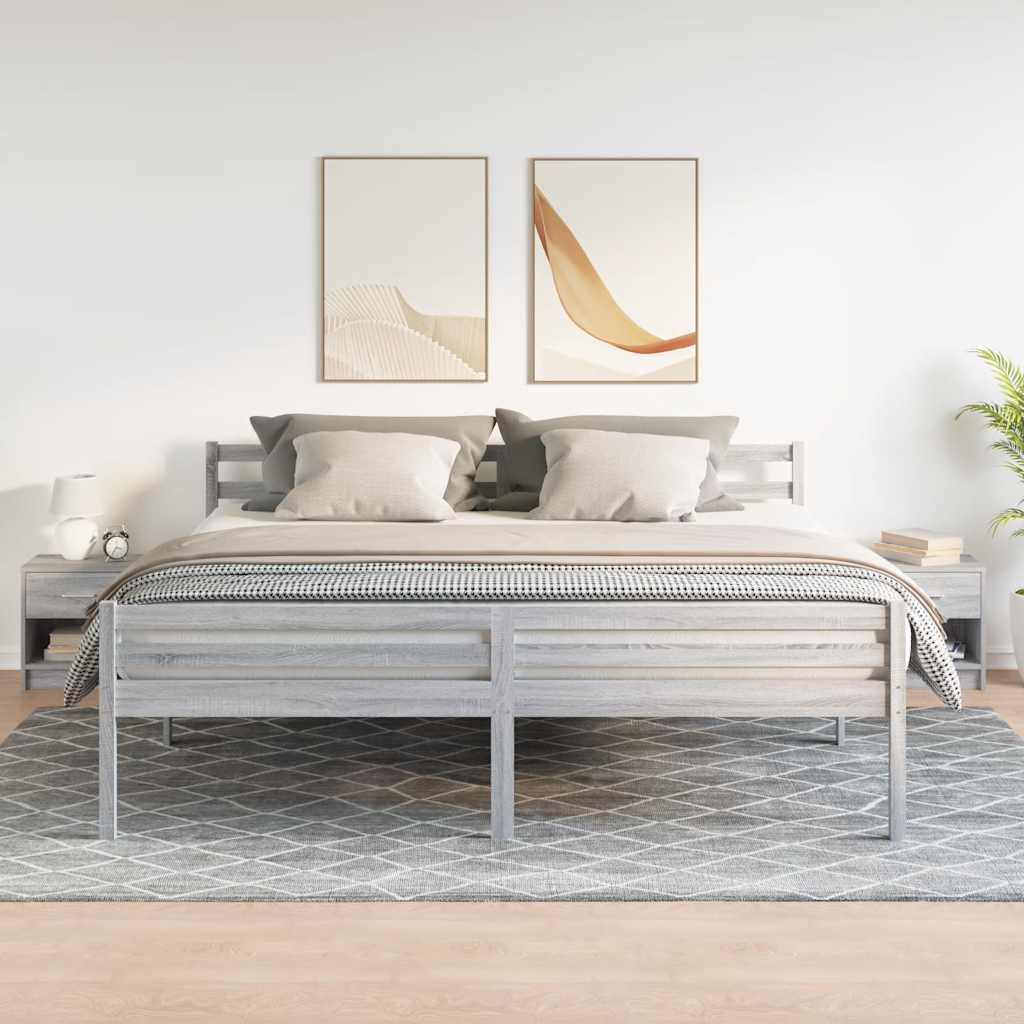 Comodini 2 pz con Cassetto Grigio Sonoma 39x28x41 cm - homemem39