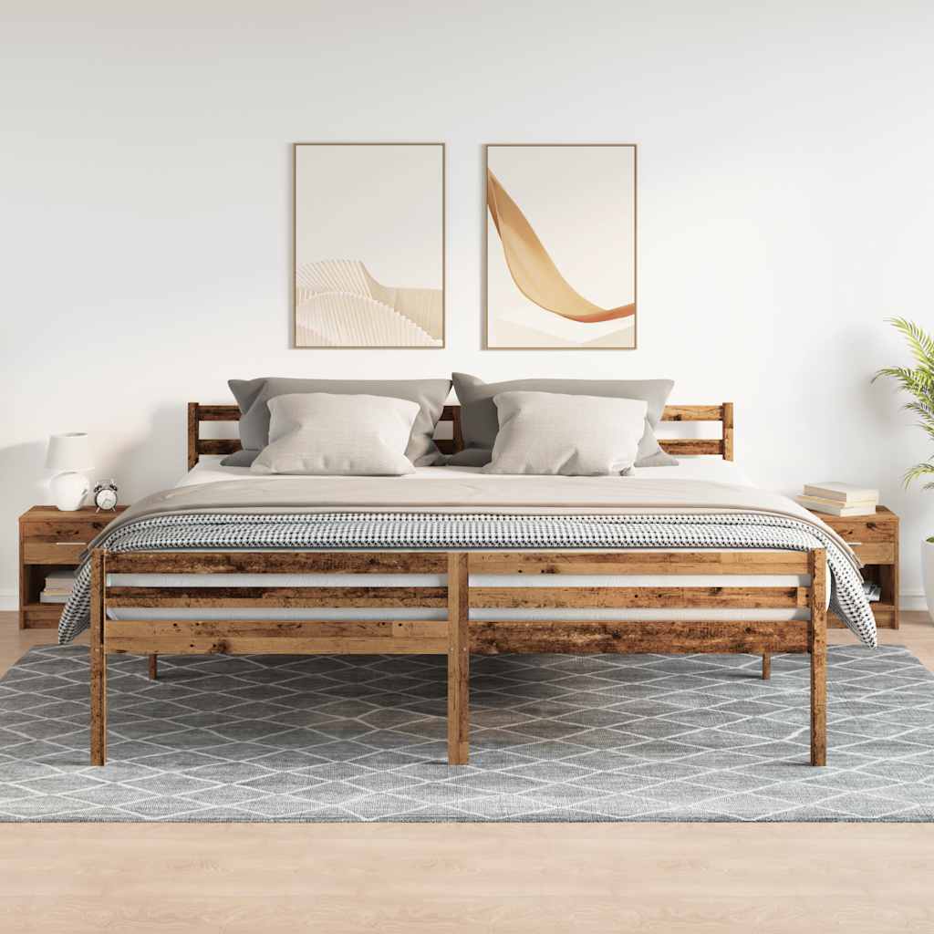 Comodini 2 pz con Cassetto Legno Antico 39x28x41 cm - homemem39